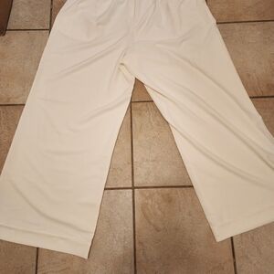 Cream Wide-Leg Pants